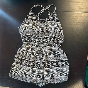Forever 21 Geometric Black and White Romper